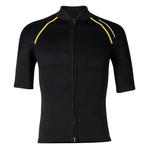 Chaqueta de neopreno para hombre 1.5mm con mangas cortas y cremallera frontal para deportes acuáticos, surf, buceo y natación miniatura 1