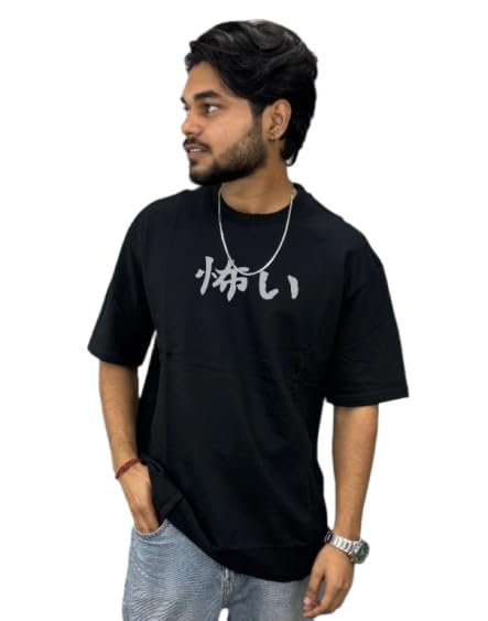 Image of Men's Cotton Anime Streetwear Oversized T-Shirt | Neon Demon Girl Graphic Print