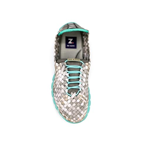 Image of Zee Alexis Women's Danielle Sneakers | Breathable Lightweight Flexible Casual Comfortable Slip-On No-Tie Elastic Laces Woven Shoes