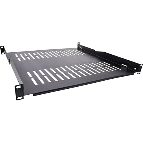InLine Ripiano da 19", 450 mm, 50 kg, 1HE, RAL 9005 nero, 19114E