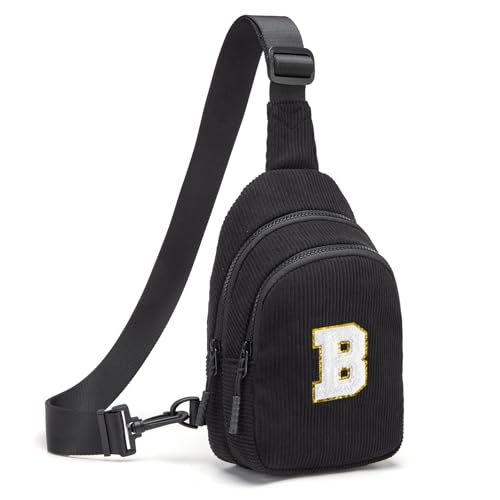 Image of Viverte Small Corduroy Sling Bag Initial Crossbody Bag Fanny Pack for Girls Personalized Birthday Gifts for Teen Girls Gifts