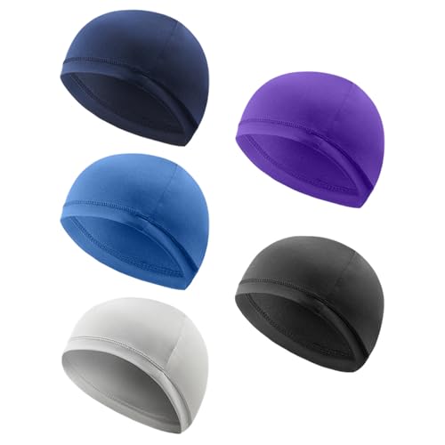 IDNVFY 5 Pezzi Di Berretto Da Equitazione Elastico, Saldatura Traspirante -Tappo Di Assorbimento, Cappuccio Sportivo E Casco Per Ciclismo.