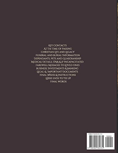 *What My Family Should Know*: Incase of Emergency Estate Planning, DNR, Christian Legacy, Final Wish