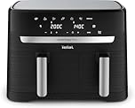 Tefal Dual Easy Fry Heißluftfritteuse 8,3 L – Airfryer mit 2 Kammern & XL-Schublade, 7 Programme, 2700 W, Extra-Crisp-Technologie, fettarm frittieren & energiesparend, spülmaschinenfest EY9018