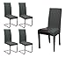 BEAUTEX Lot de 4 Housses de Chaise en Jersey, Housse Extensible en Coton bi-élastique, Couleur sélectionnable, Gris foncé