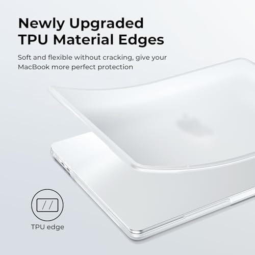 Image of BlueSwan Anti-Cracking Case for MacBook Air 13 inch, M5 2026 M4 M3 M2 2025-2022 A3449 A3240 A3113 A2681, Drop Protection Soft TPU Bumper PC Base for Air 13.6 inch, Frosted White
