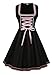 Vioyrie Womens German Oktoberfest Costume Bavarian Dirndl Black Suit Dress with apron for Halloween Carnival Party Outfits (Black, Medium)