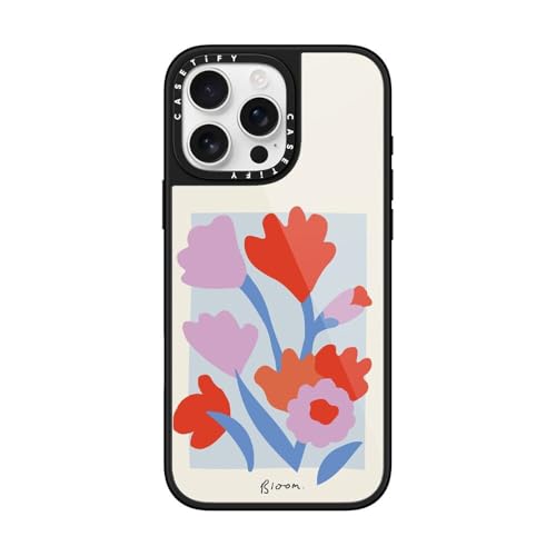 CASETiFY Glaze iPhone 16 Pro Max Case [Glossy Finish/Compatible with Magsafe / 4.9 ft. 1X Military Grade Drop Protection] - Blooming Flowers - Black by CASETiFY - Used condition - US$14.69