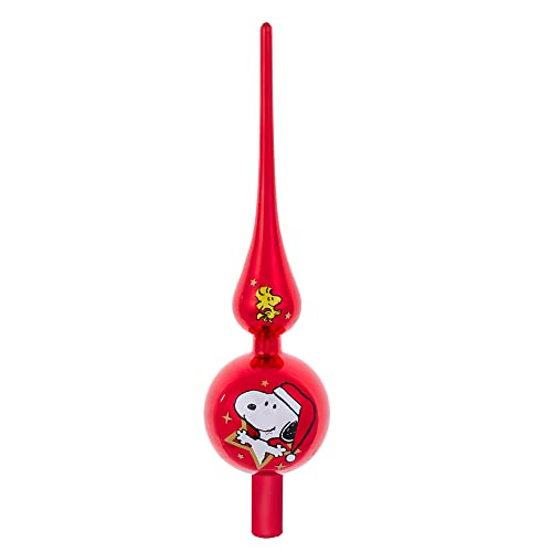 Peanuts Snoopy Baumspitze aus Glas, 30,5 cm, Mehrfarbig
