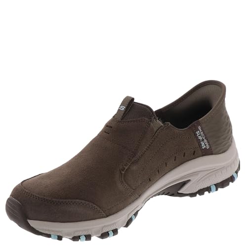 Skechers Tênis feminino Hillcrest Sunapee Hands Free Slip-ins, escuro/cinza-acastanhado, 34