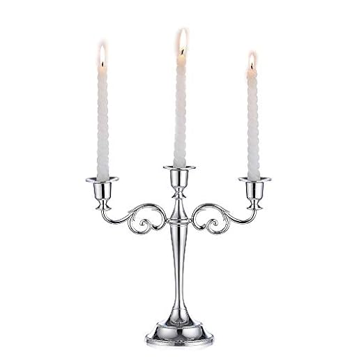 Sziqiqi Candelero con 3 Cabezas para Bodas Candelero De Aleación De Zinc Candelero para Mesas Cenas con Velas Decoraciones para Hotels Ornamentos Decorativos, Plata | Ya disponible en tu tienda friki favorita! En mundofriki.es!