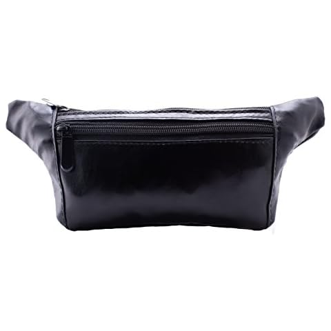 Rave Envy Cute Festival Fanny Waist Packs - Waist Bags for Women - Choice of Color (Leather - Black) Cover