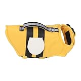 DECHOUS Hundeschwimmweste für Kleine Hunde und Katzen Verstellbare Welpen Schwimmweste aus Weichem Material mit Rettungsgriff Sicherheitsweste für Pool Strand und Boot