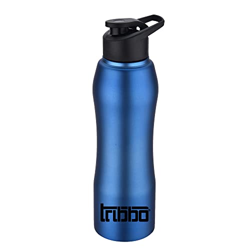 Image of TRIBBO Stainless Steel Water Bottle 1 litre, Water Bottles For Fridge, School,Gym,Home,office,Boys, Girls, Kids, Leak Proof(Blue,SIPPER CAP, SET OF 1, 1000 ML Model-Curve)
