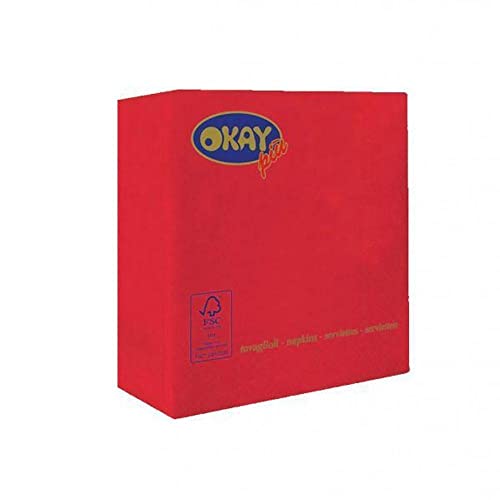 Tovagliolo 25X25 2 Veli Rosso Baccara' Pezzi 100 Ovatta