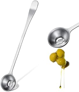 Olive Spoon Stainless Steel Pickle Spoon with Drain Hole Slotted Spoon Cooking Spoons Jar Serving Tools for Olive Pickle Onion Cherry Jar