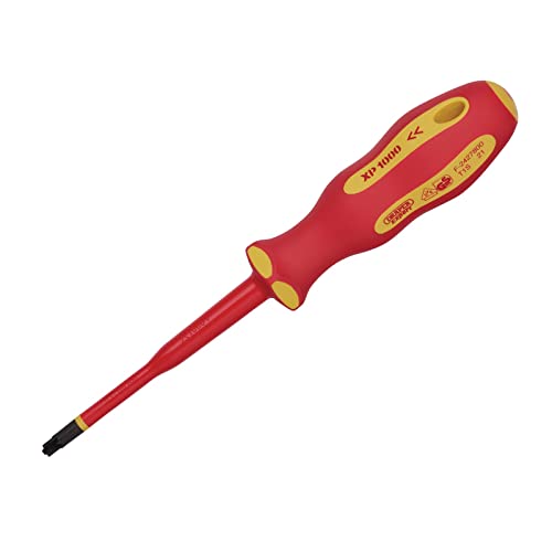 Draper 02256 XP1000 VDE Slimline PZ/SL Type Screwdriver, No.2 x 100mm,Red and Yellow