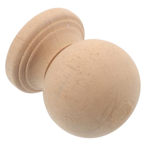 MAGICLULU Wood Fence Post Caps Unpainted Rustic Wood Ball Finial for DIY Furniture Unfinished Lamp Shade Fittings for Garden and Indoor Decoration