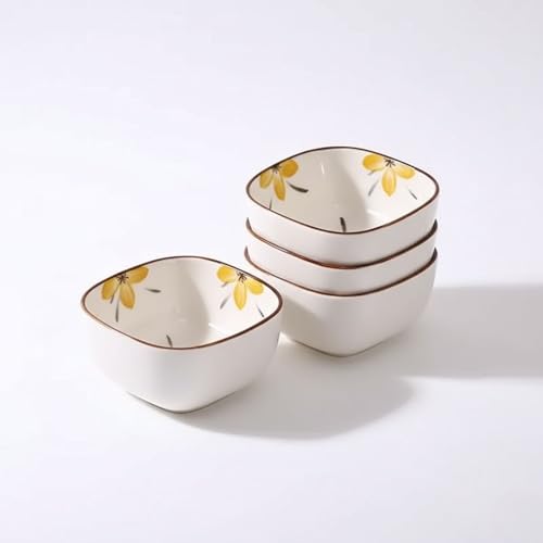 Image of YANCI 200ML Ceramic Dipping Bowls - Set of 4 | Microwave & Dishwasher Safe | Mini Bowls for Soy Sauce, Chutney, Ketchup, Jam & Spices | Elegant Tableware for Sushi & Snacks