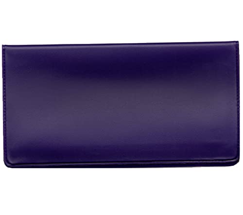 Easy Read Register Vinyl Checkbook Cover for Top Tear Personal Checks (Pack of 5 - Red, Gold, Purple, Orange, Lime Green)