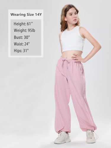 Image of EXARUS Girls Parachute Pants Cargo Hip Hop Wide Leg Baggy Y2K Teen