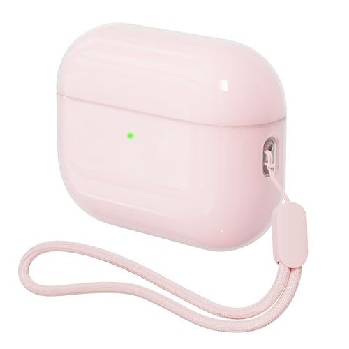 Auyuiiy Compatible with AirPods Pro 3 Case, Full Protective Hybrid Silicone for AirPods Pro 3rd Generation Case, Front LED Visible Skin Cover (Pink)