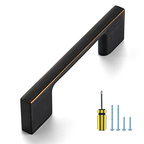 Ravinte Wide Foot Cabinet Pulls 3 Inch Oil Rubbed Bronze Cabinet Handles 10 Pack Kitchen Hardware for Cabinet Oil Rubbed Bronze Drawer Pulls Come with Screwdriver