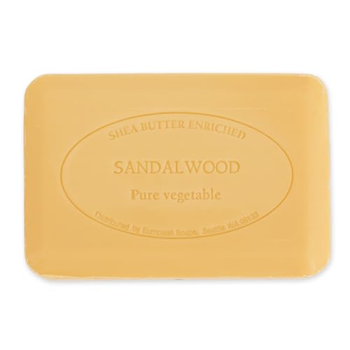 Image of Pre de Provence Artisanal Soap Bar, Enriched with Organic Shea Butter, Natural French Skincare, Quad Milled for Rich Smooth Lather, 8.8 Ounce, Sandalwood