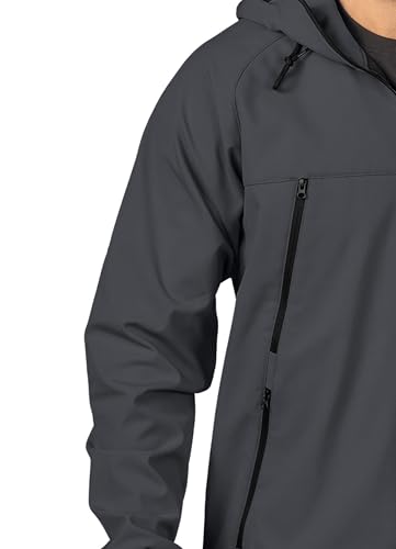 AFC Men's Soft Shell Hooded Jacket Microfleece Lining Blue Coat 3x & 4x Only3