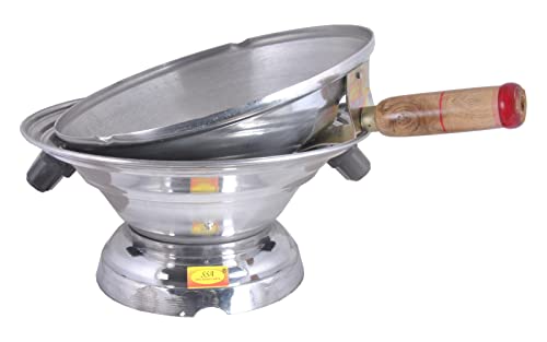 Shiv Shakti Arts® Aluminium Multi Purpose Oven|Gas Tandoor|Barbeque Griller/Bati/Pizza Maker Tandoor Baking Bati Maker (Gas Oven, Jali, Chimta, Wooden Handle)