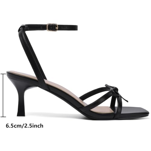 Image of Mostrin Womens Sandals Strappy Heels for Women Ankle Strap Lace Up Heels Square Open Toe Heels Tie Up Stiletto High Heeled Sandals for Prom, Party, Daily Wear
