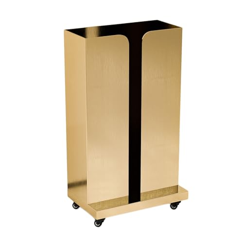 Support de rangement en métal doré meuble d'appoint mobile 4 roulettes pour buanderie
