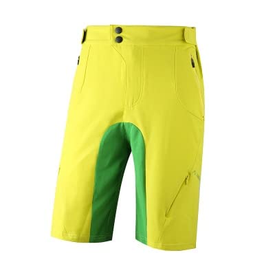 Cycling Shorts - Men's Cycling Shorts MTB Riding Shorts Summer Breathable Sports Loose Fit Running Shorts Men's Clothes Bicycle Shorts (SAENSHING YELOWW S)