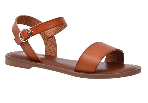 CUSHIONAIRE Women's Clara One Band Ankle Strap Sandal +Memory Foam, Wide Widths Available