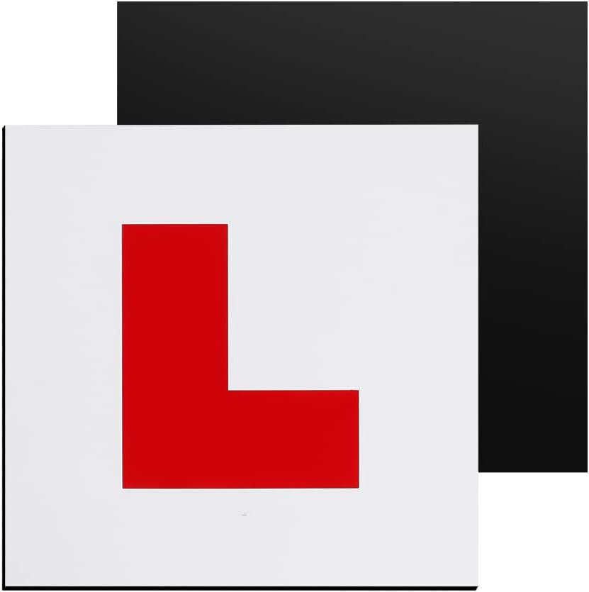 Onarway Fully Magnetic L Plates for New Drivers, 2 Pack Extra Thick Strong Magnetic Plate - Non Scratch Vehicle Paint