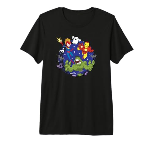 T-shirt Hulk Ms Marvel Iron Man Trio Premium Marvel pour Halloween