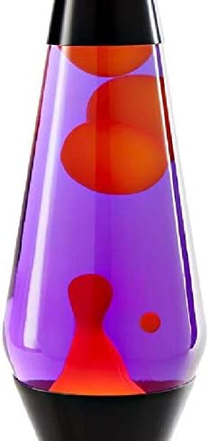 Lava 16.3" Purple Liquid Orange Wax Lamp, 52 oz. Black Base & Cap Motion Light