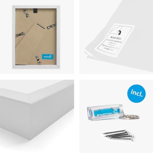 PHOTOLINI Cornici legno 10x15 cm con passepartout