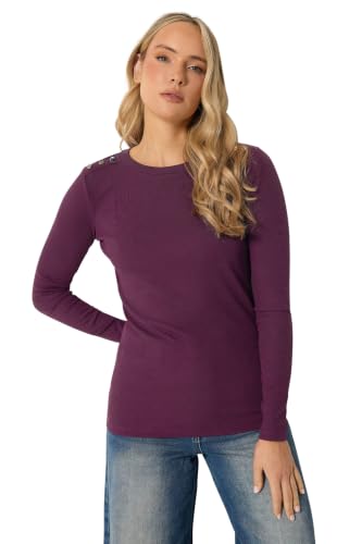Image of Long Tall Sally - LTS Tall Berry Ribbed Button Top - Women's Red