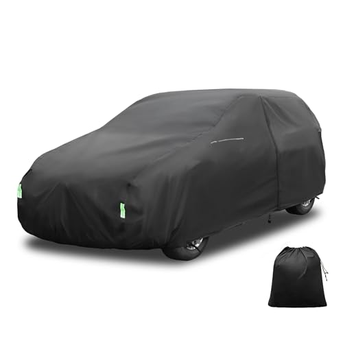 X AUTOHAUX Waterproof SUV Car Cover for SUVs Up to 181 Inches - All-Weather Protection, Anti-UV, Windproof, Left Side Zipper & Mirror Pockets Heavy Duty Outdoor Vehicle Cover