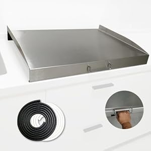 SADIELIFE Edelstahl-Herdabdeckung mit klappbarem Griff