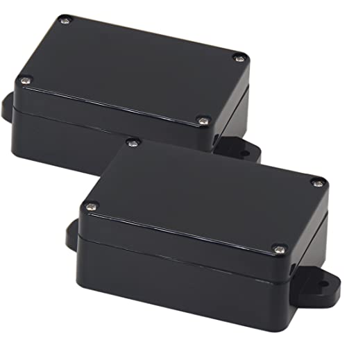 Zulkit Junction Box ABS Plastic Dustproof Waterproof IP65 Universal Electrical Boxes Project Enclosure with Fixed Ear Black 3.27 x 2.28 x 1.30 Inch (83 x 58 x 33 mm)(Pack of 2)