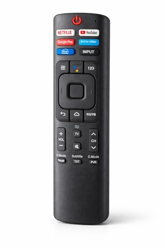 Image of Remote Control Compatible for VU /Hisense LED Smart TV 4k Without Voice Command with Netflix & P-Video hot Keys (Please Match The Image with Your Old Remote)- Black.