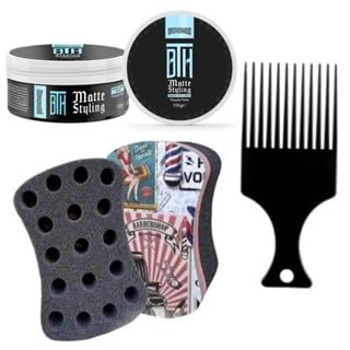 Kit Afro Esponja Nudred + Pente Garfo + Pomada (EFEITOSECO)