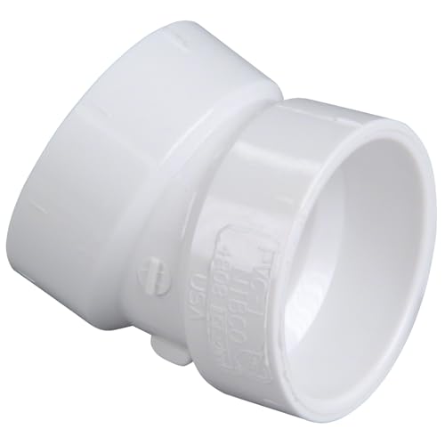 Image of NIBCO Fig No 4808, 6 in. PVC DWV 22-1 /2 Degree Elbow Hub
