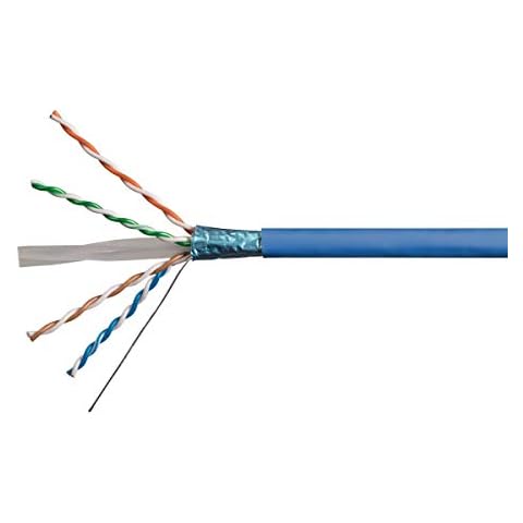 Monoprice Cat6A Ethernet Bulk Cable - Solid, 550Mhz, F/UTP, CMR, Riser Rated, Pure Bare Copper Wire, 10G, 23AWG, No Logo (UL) (TAA) 500 Feet, Blue Cover