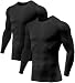 ATHLIO Men's (Pack of 3) Cool Dry Compression Long Sleeve Baselayer Athletic Sports T-Shirts Tops