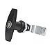 T Handle Door Lock Zinc Alloy Heavy Duty Anti Theft Security Latch for Toolbox Garage Trailer RV Electrical Cabinet 2 Keys Included Black