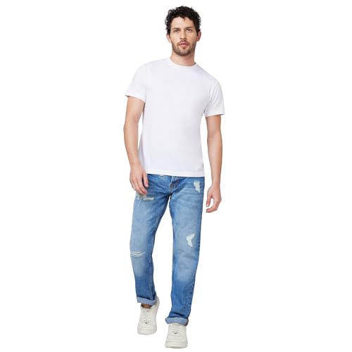 Image of Spykar Men's Kano Slim Fit Mid-Rise Jeans (Ankle Length)