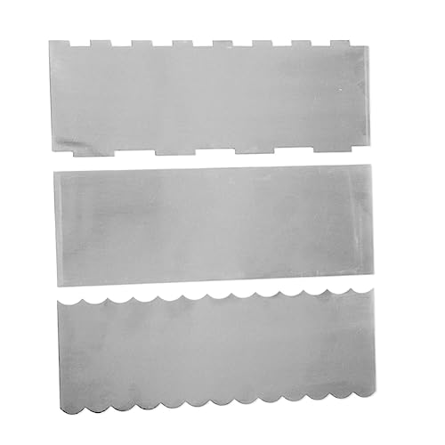 IMIKEYA 3piezas Raspador para Pasteles Espátula para Hornear Peine Inoxidable Herramienta para Repostería